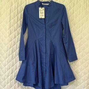 WOWZA…That is One Cool Blue Shirtdress!  Fabulous and Fancy, Tailored Look, XS